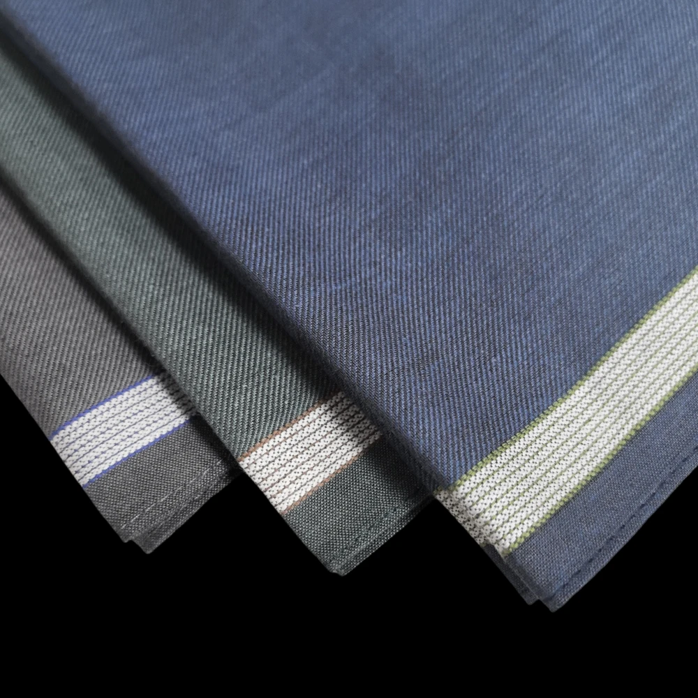 Set di fazzoletti da uomo in raso tinta unita in puro cotone 3 pezzi con rilevamento sottile, asciugamano da tasca, morbido gentiluomo 43 cm/16,9 pollici