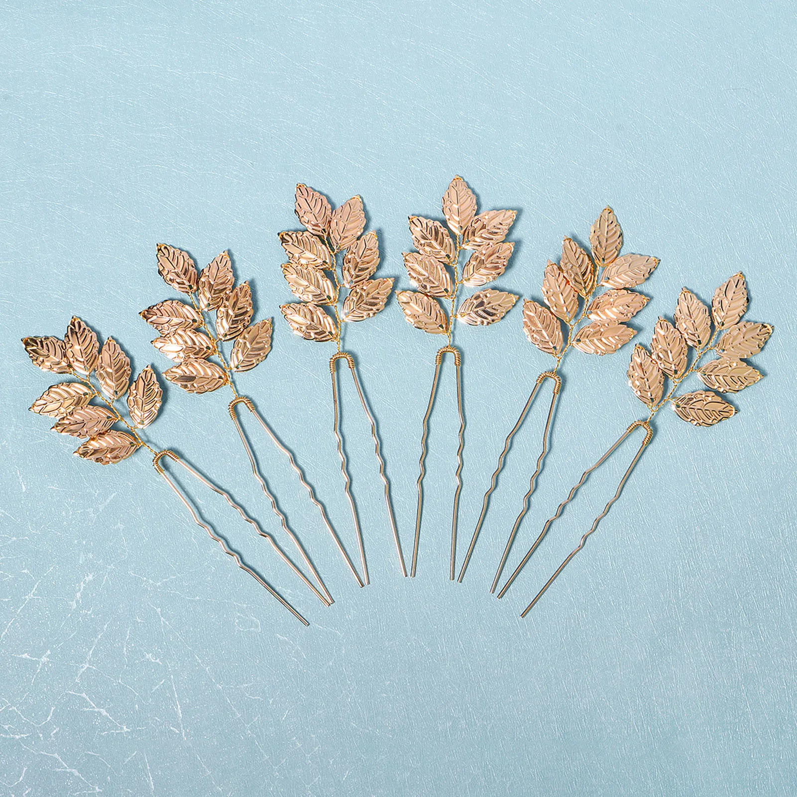 

6PCS Leaf Hairpin Wedding Dress Headdress Chinese Clothes Hair Decoration Bridal Hair Accessories Wedding Women Headwear ML