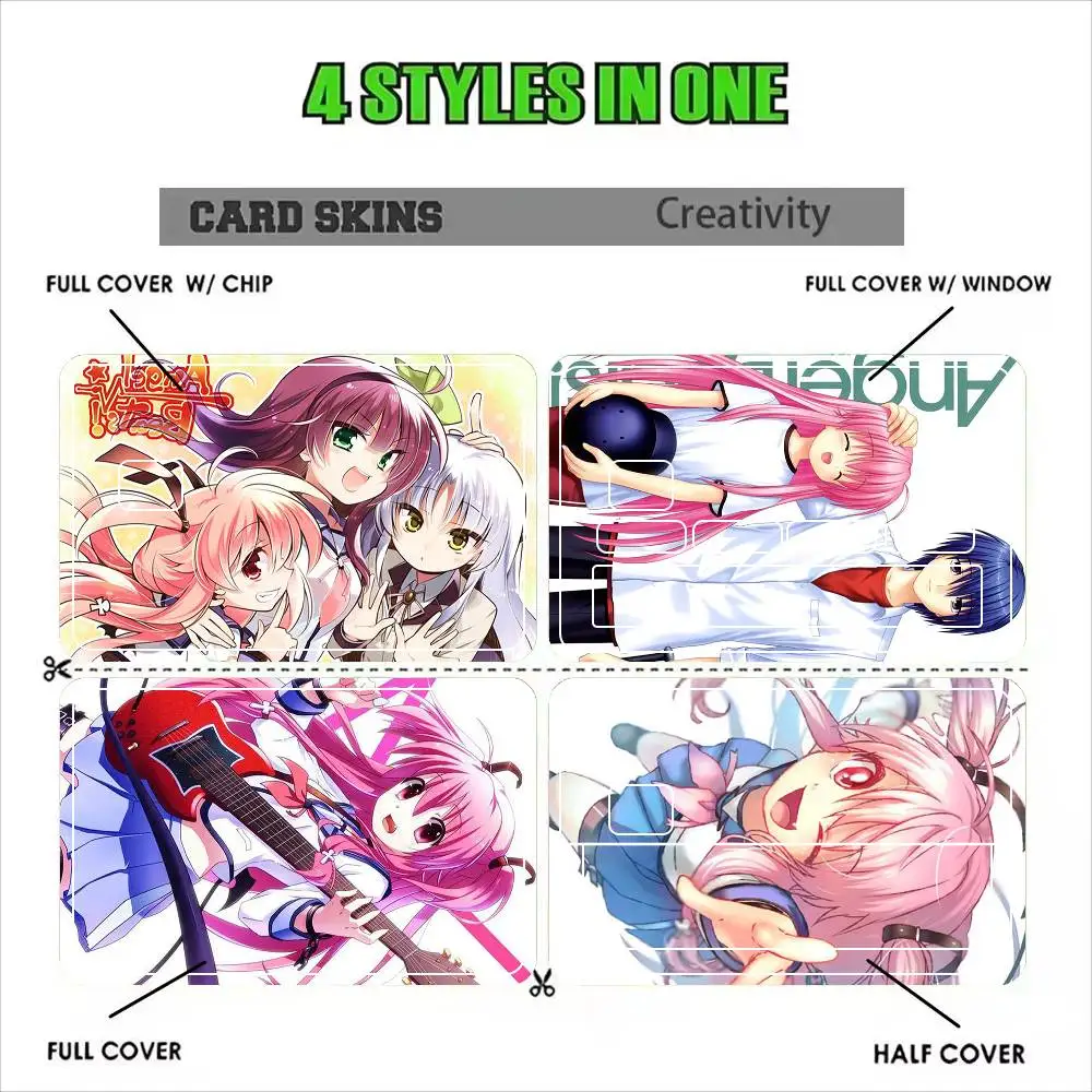 Yui et Hinata Angel Beats!  Sticker Film Tape Skin for Credit Card Debit Card Waterproof Stickers