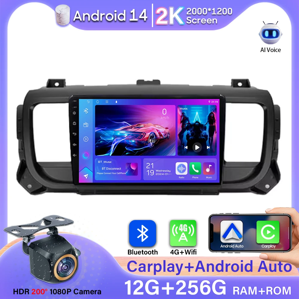 Car Radio Android No 2din For Citroen Jumpy 3 Space Tourer For Peugeot Expert 3 For Toyota Proace 2016 - 2021 Video Carplay GPS