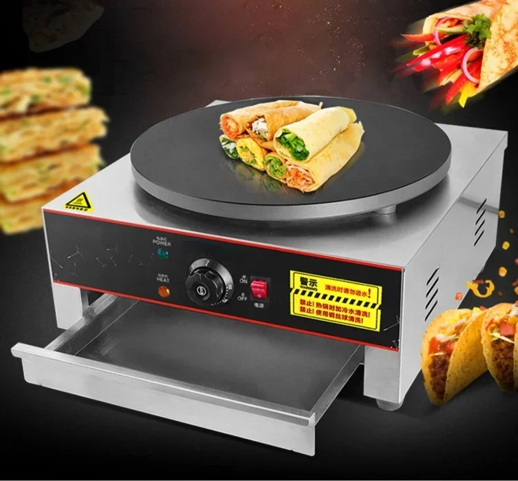 Hot SalesElectric 40CM Crepe Maker Machine Snack Equipment Stainless Steel Crepe Pancake Machine