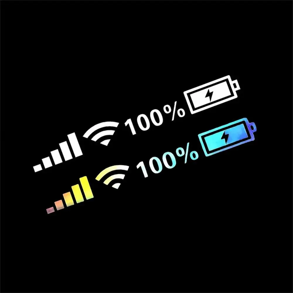 5Pcs PVC Car Reflective Sticker Reflective Finish Wi-Fi Signal Pattern Windshield Decal Waterproof Car Decoration Sticker