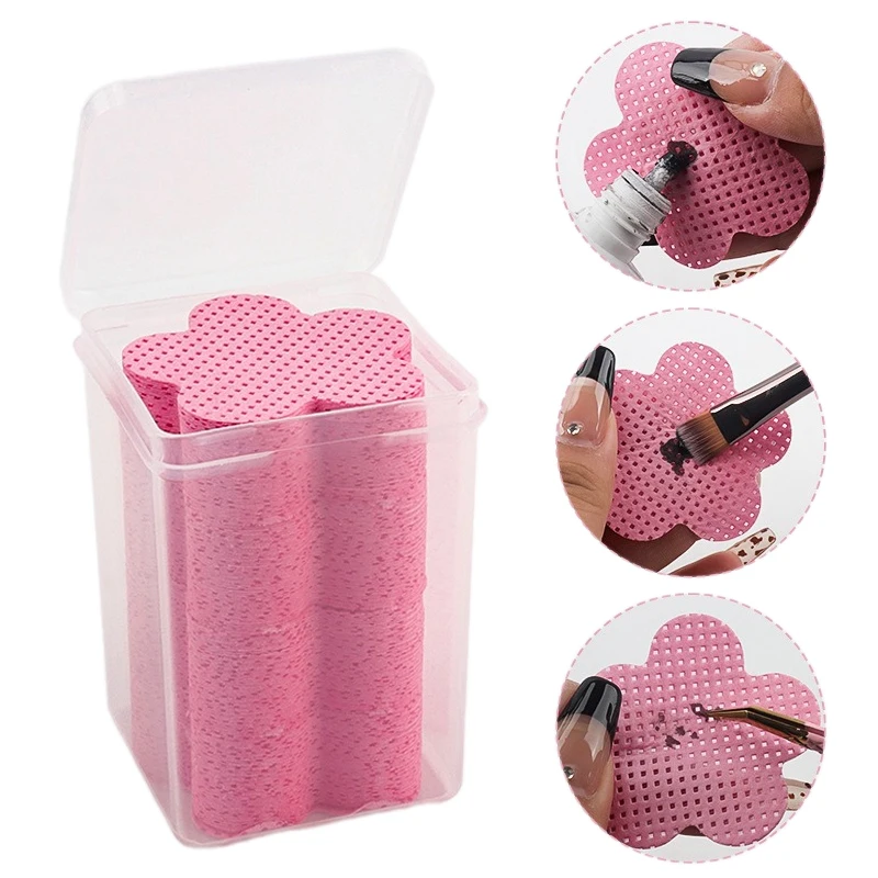 200Pcs Nagellack Reinigung Baumwolle Pads Wimpern Kleber Entferner Wischen Kleber Flasche Verhindern Verstopfen Kleber Reiniger Pad Nail art Werkzeuge