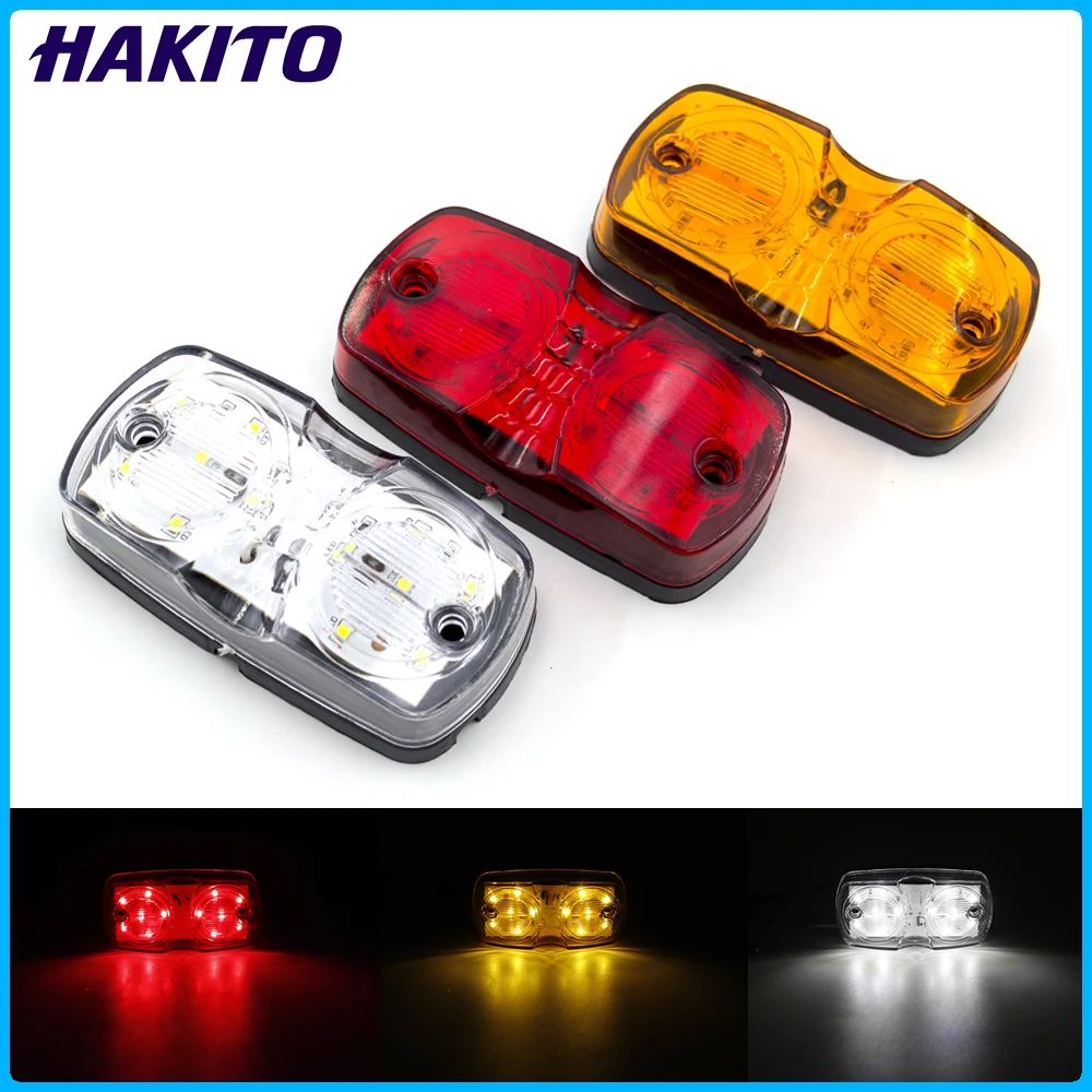 4 Peças Luzes Laterais de LED 12V 24V (12 LEDs) para Carro, Luzes Externas, Lâmpada Indicadora de Sinal, Luz Traseira de Advertência para Caminhão, Reboque e Caminhão de Carga