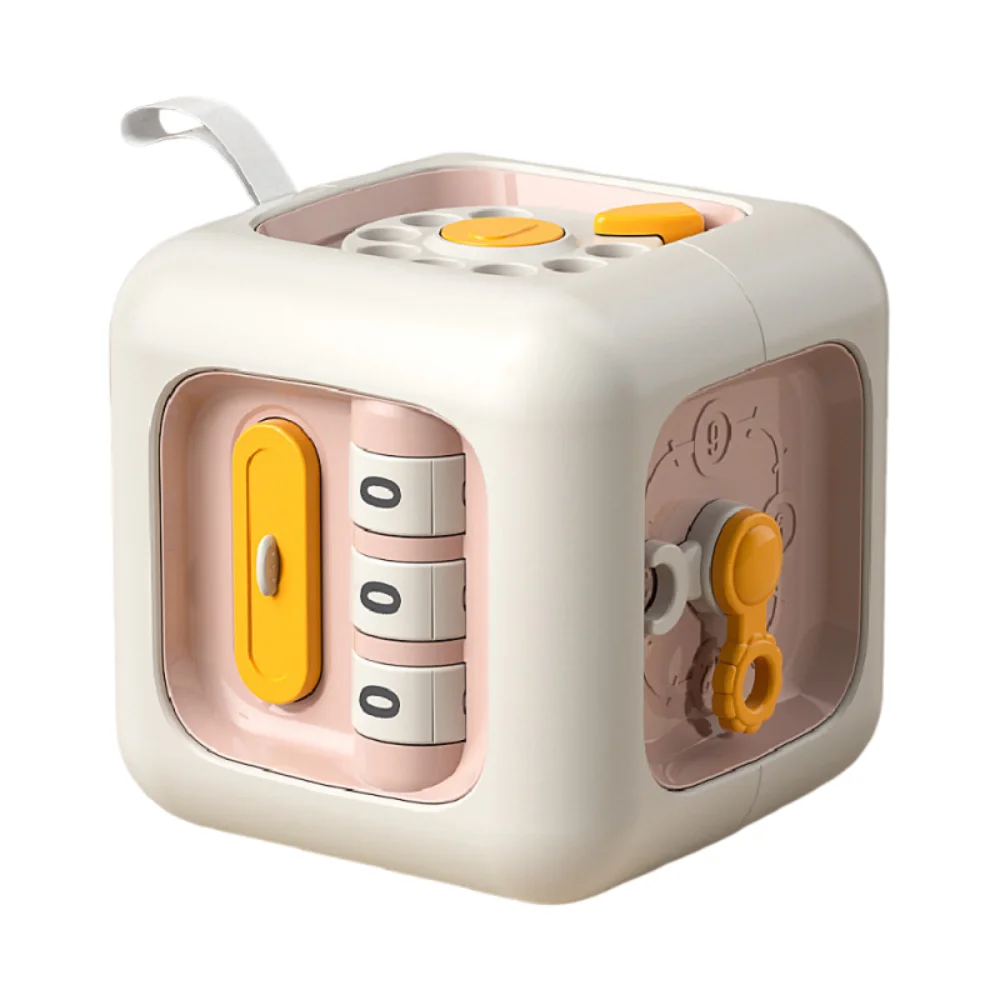 6 IN 1 Montessori Educational Toys Practice Skills Creative Sensory Busy Board Drawer Switches Plastic Multipurpose Busy Cube