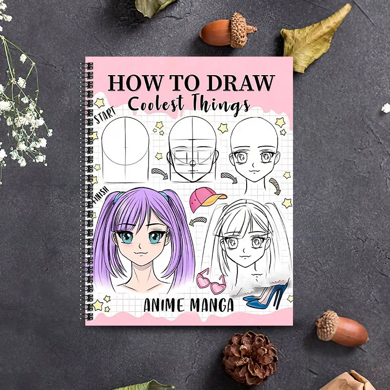 Anime Manga Sketching Tutorial Guide: Learn to Draw Cool Characters - English Book