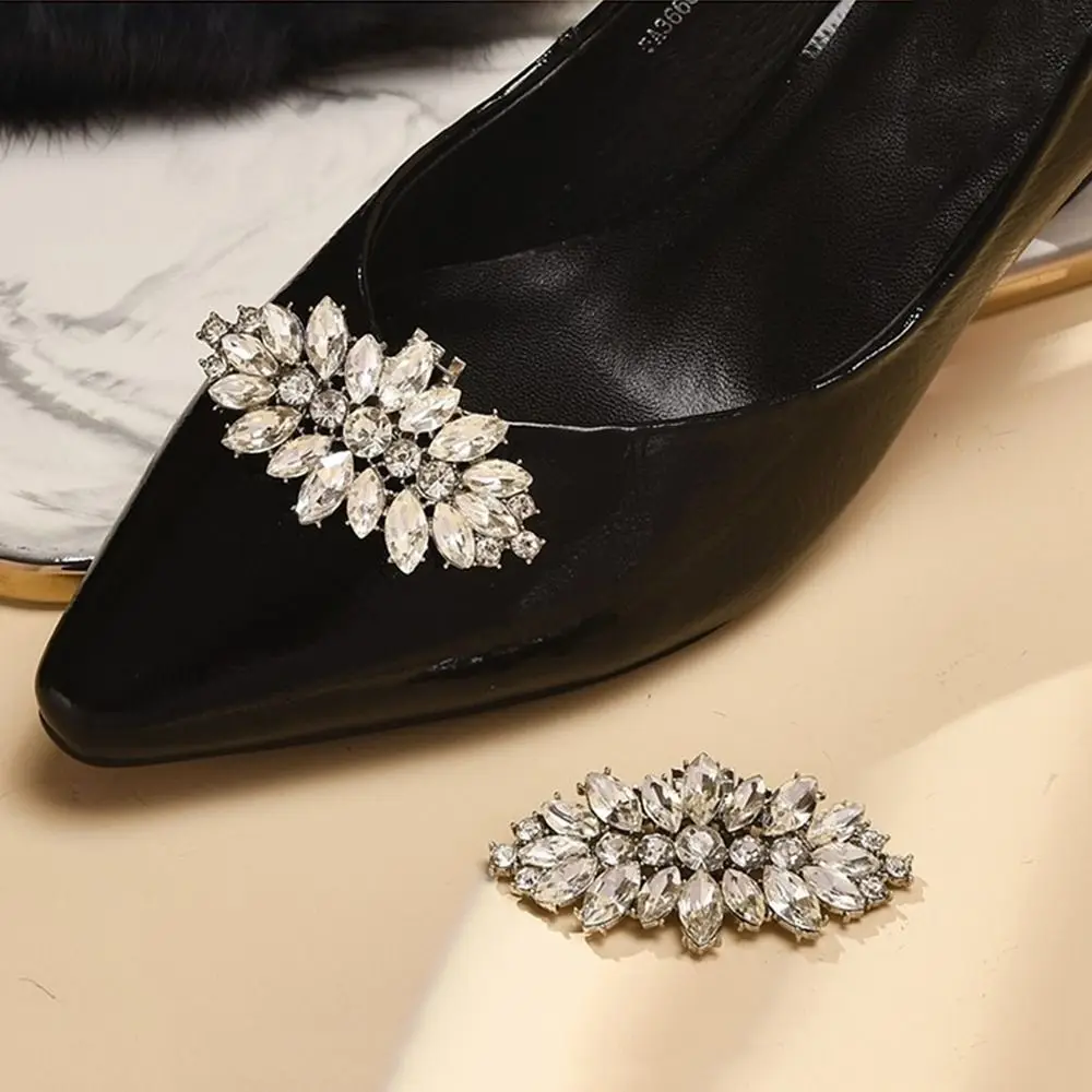 2pcs Wedding Bride Shoes Rhinestones Crystal Shoe Clips Charms Jewelry Shoes Decorations Charm Buckle