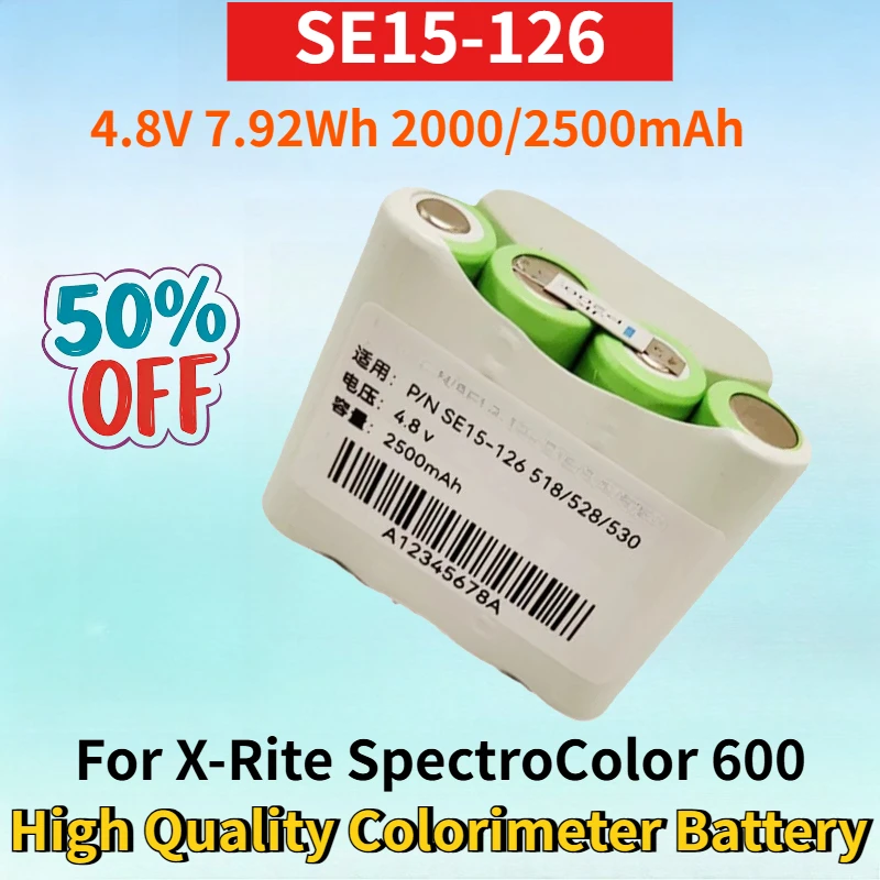

Newest SE15-126 4.8V 7.92Wh 2000/2500mAh Li-ion Battery for X-Rite SpectroColor 600 HRM15/50 High Quality Colorimeter Battery