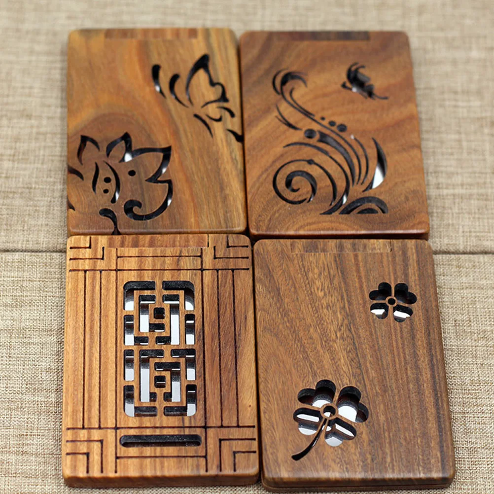 

1Pcs Lightweight Folding Mirror Compact Green Sandalwood Portable Makeup Mirror for Travel Purse Vanity