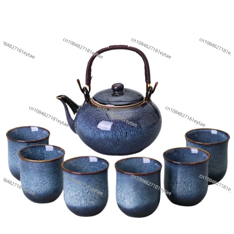 

Large Capacity Lifting Beam Pot Tea Set, Household Cold Water Pot, Kungfu 6 Cups