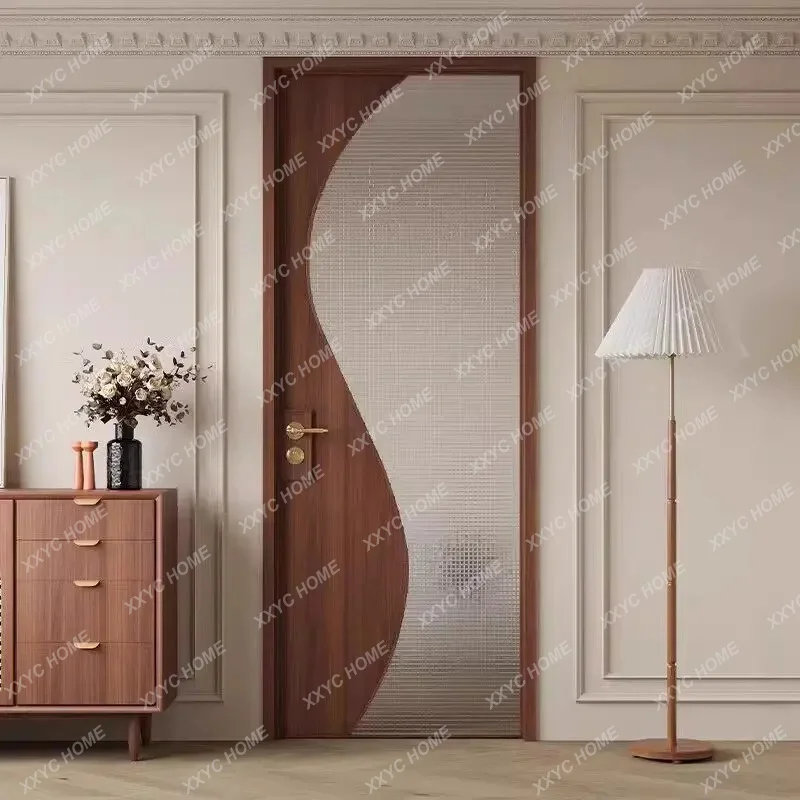 XXwalnut bathroom door toilet kitchen balcony titanium magnesium aluminum alloy swing door