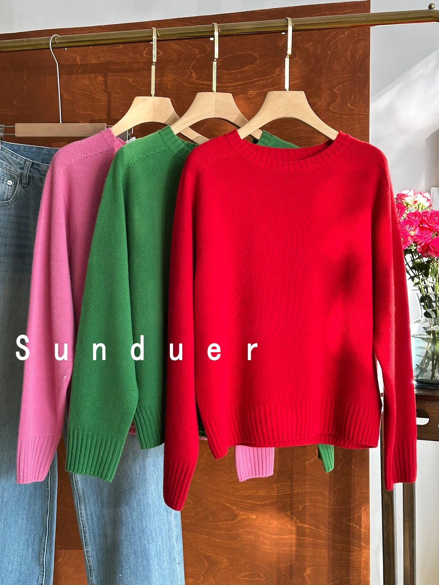 

Pure Wool Knitted Sweater Women's Sl One-Piece Comfortable Warmth mat Spring New Sle Versatile Casual Long Sve