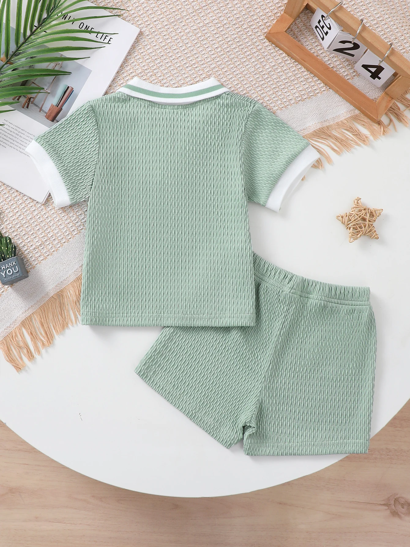 2Pcs Baby Boy Outfit Set Summer Fresh casual Short Sleeve Lapel Shirt + Shorts Toddler Infant Casual Kids Clothing For 0‑3Years