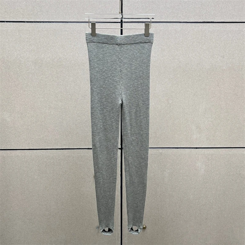 ربيع جديد المرأة مخصص مصبوغ الغزل مطاطا سليم صالح محبوك القدمين السراويل y2k جودة عالية موضة سليم صالح بنطال صغير الحجم #6