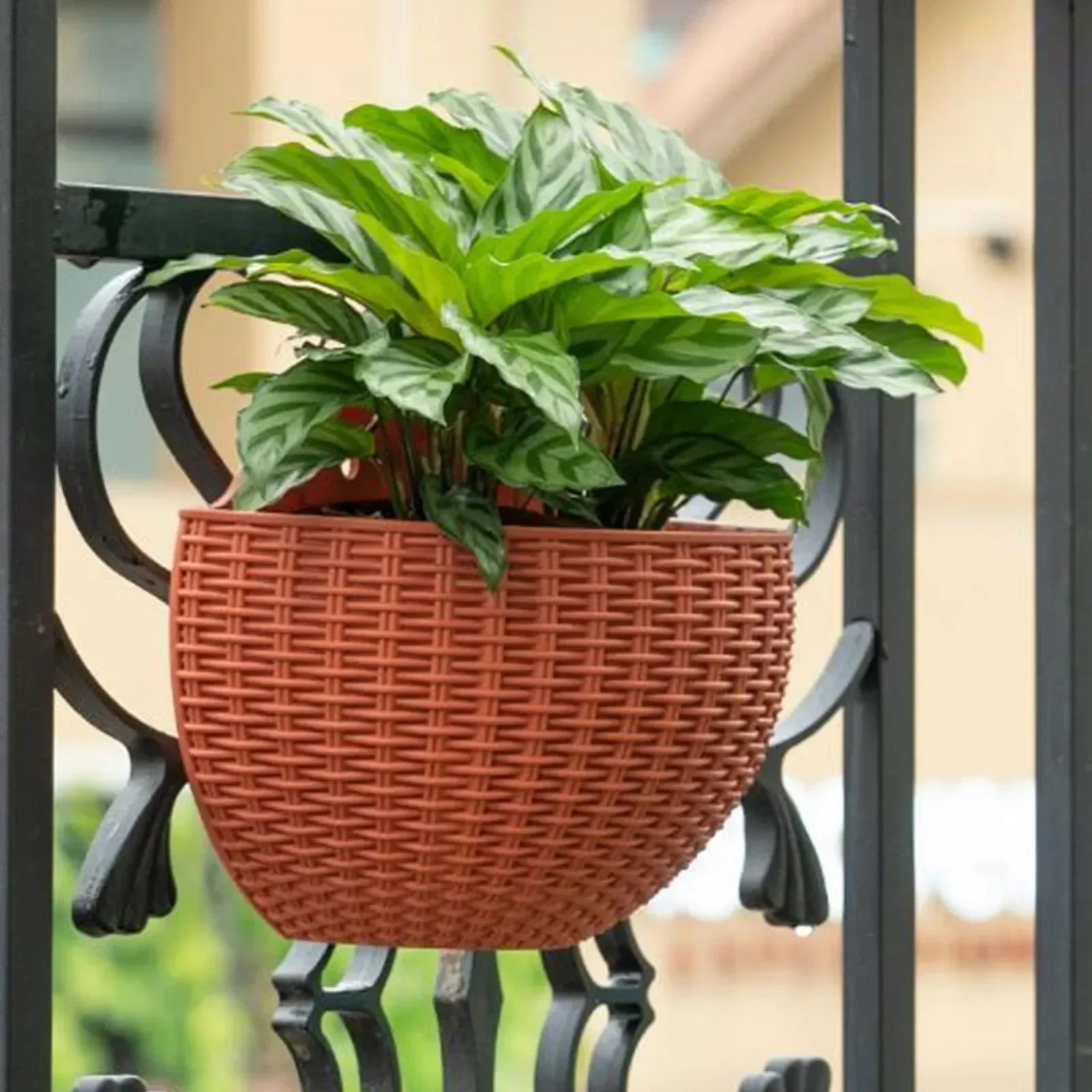 Hot Hanging flower basket Garden Party Handmade DIY Vase Sundries Organizer Wall Hanging Artificial Rattan Home Decor Pots