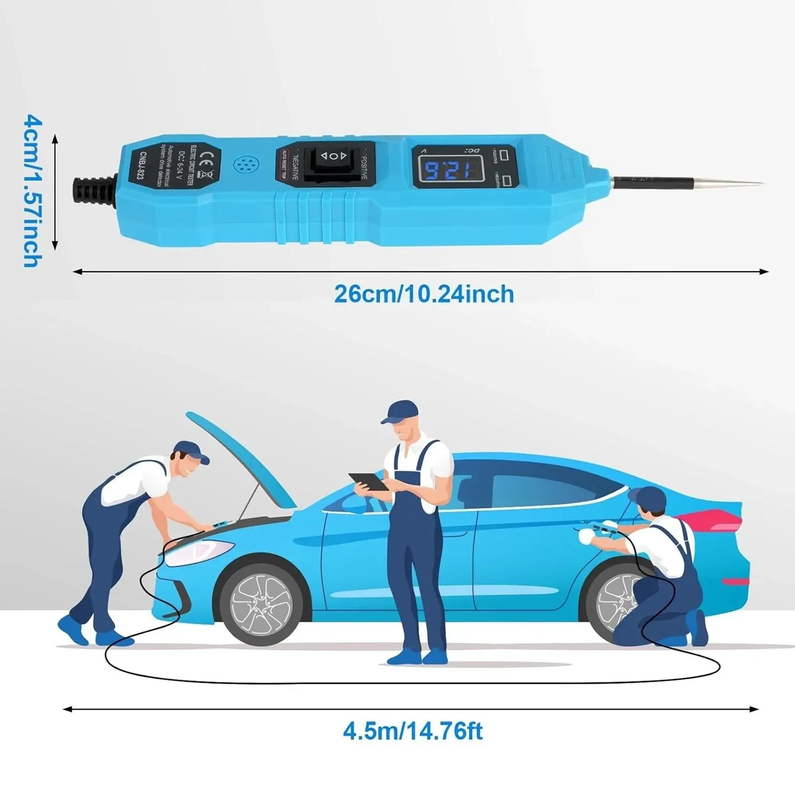 Car Circuit Tester Diagnostic Tool with LCD Display Power Probe Kit Multifunctional Automotive Electrical System Tester