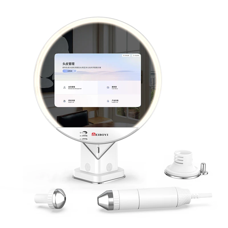 Meiboyi 2025 Analizzatore integrato del cuoio capelluto con schermo a specchio AI di alta qualità può reportare la macchina per l'analisi dei follicoli piliferi portatile HD
