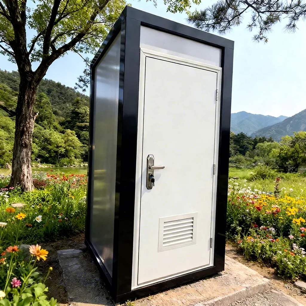 Outdoor Single Toilet Cabin Portable Modular Prefab Restroom Single Restroom Modular Unit for Public Events Customized Sale
