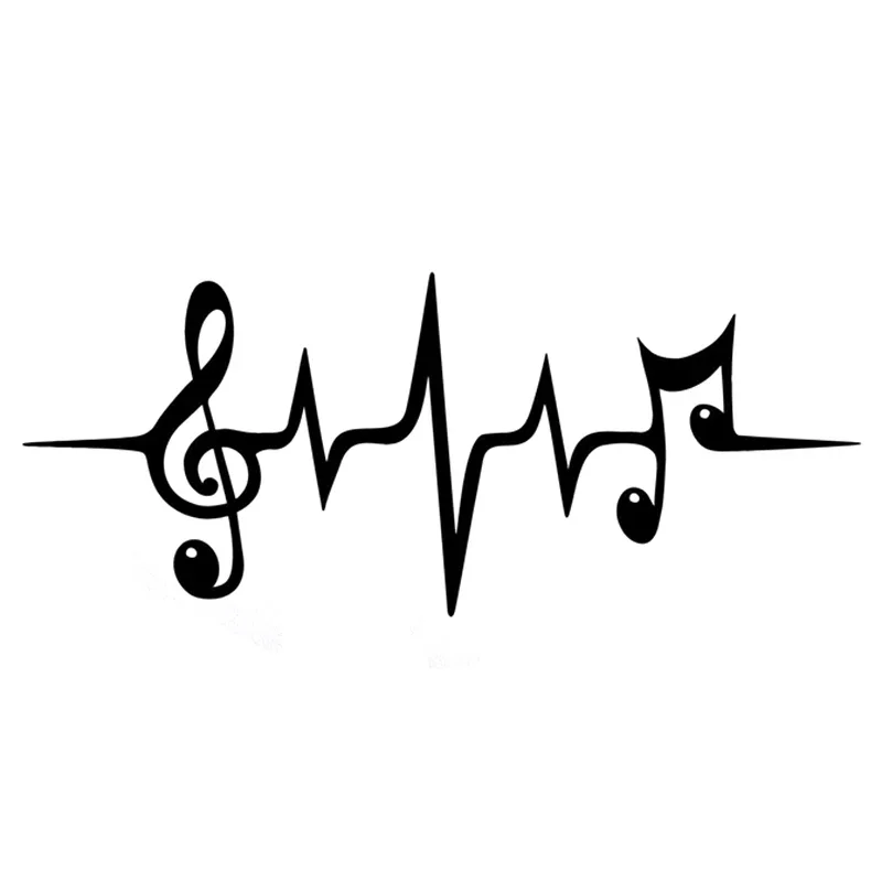 

Car Sticker Fashion Music Symbol PVC Car Decoration Accessories Sticker Waterproof Cover Scratch Black/White, 14cm*6cm