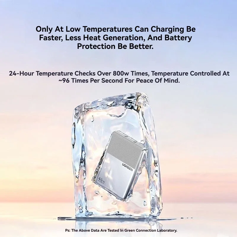 UGREEN 45W Mini Ice Slice GaN Charger Ultra Thin PD USB-C Fast Charging Plug Low Temperature Cooling Portable Charger For iPhone - view 5