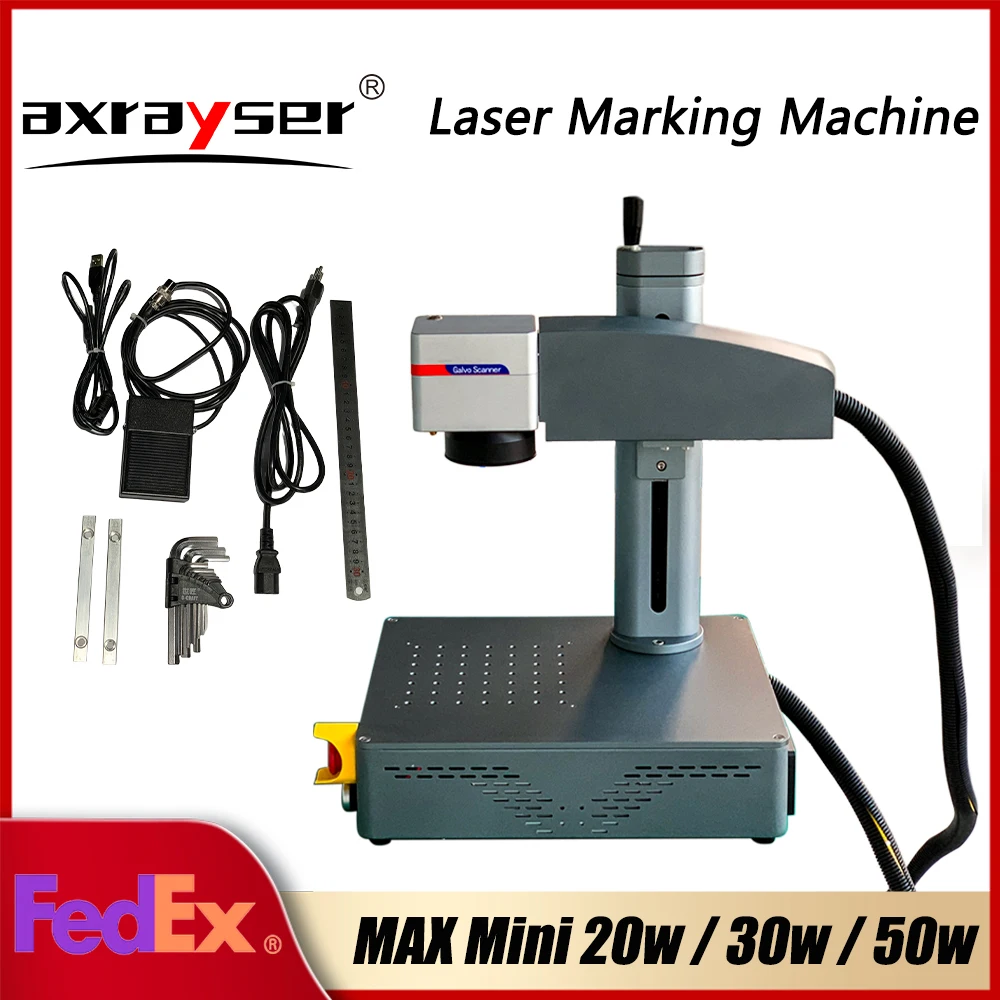 

Max Mini Laser Marking Machine 20W/30W/50W Fiber Engrave on Stainless Steel Aluminum Jewelry Pet Tag Mark