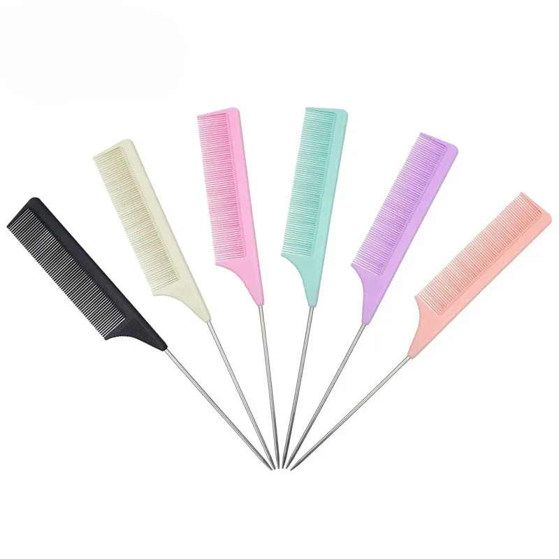 Professional Pointed Tail Hair Styling Comb Antistatic Hair Dye Brush Barber Steel Needle Pin Rat Tip Combs Barber Accessories