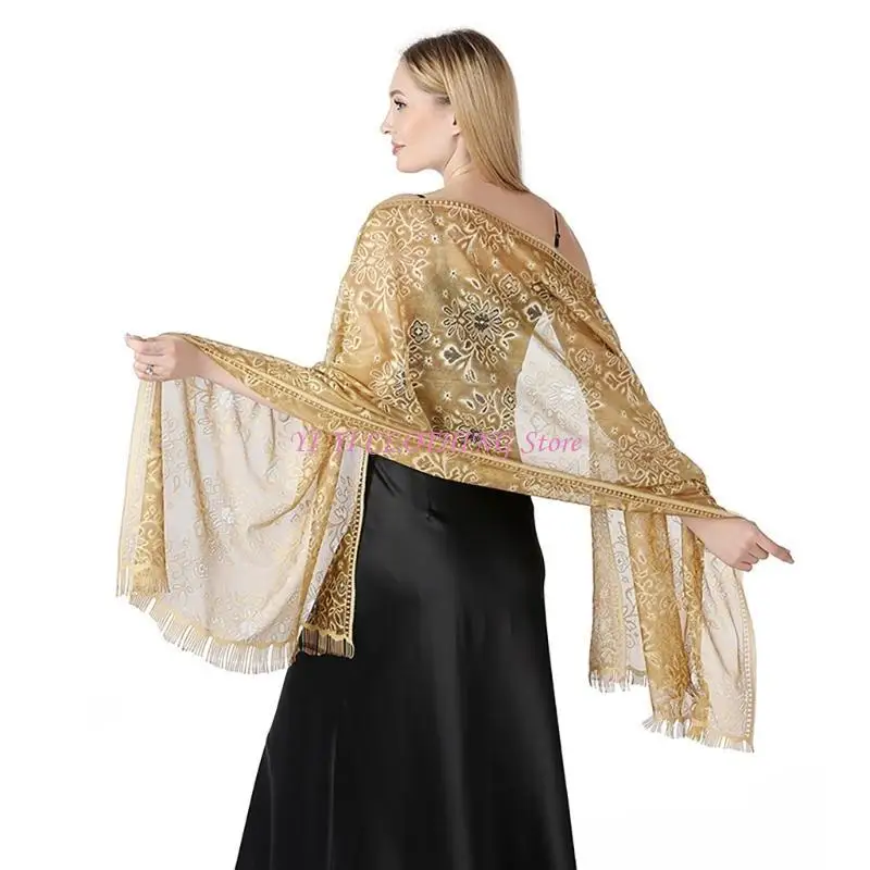 N5KF Elegant and Trendy Lace Shawl for Wedding Dress Shawl Wrap Dress Shawl