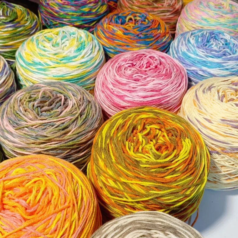 275g Colored Section Dyed Milk Cotton Yarn 5 Strands Handmade DIY Hook Flower Doll Cushion Medium Thick Universal Yarn Ball