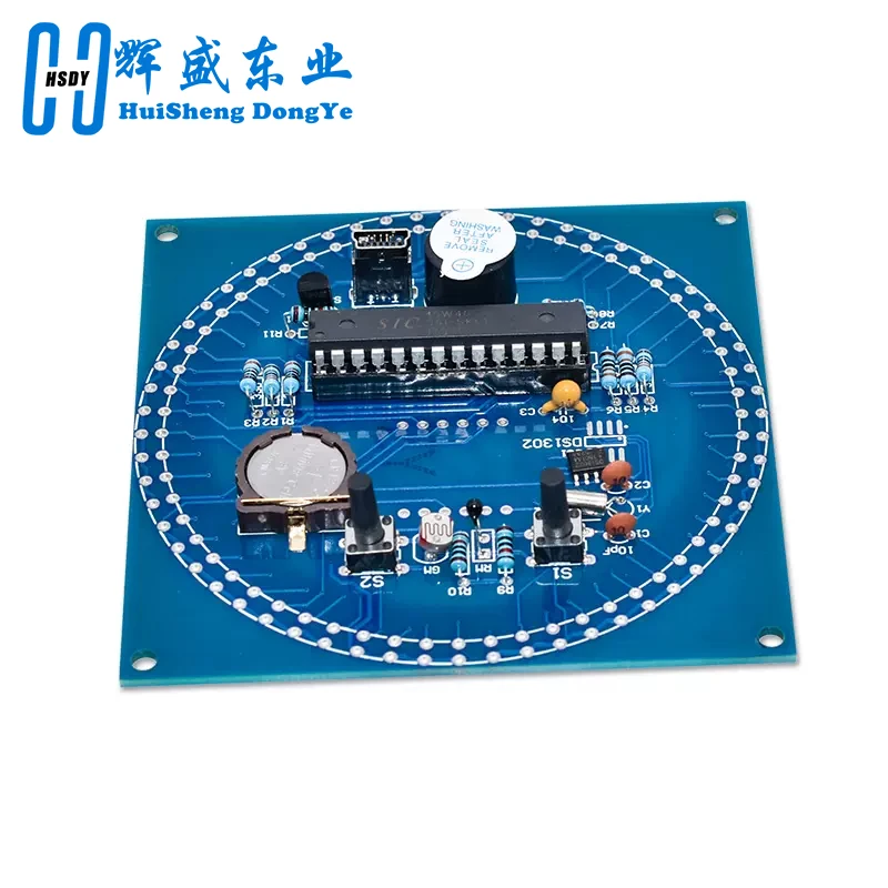 Display a LED rotante Sveglia Modulo orologio elettronico Lampada ad acqua Kit fai da te Controllo della luce Temperatura DS1302 C8051 MCU STC15W408AS