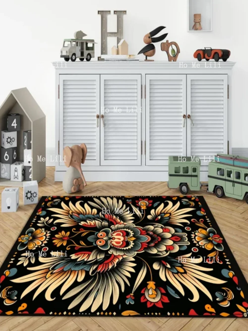 American Traditional Tattoo Old School Tattoo Room Decor Custom Rug