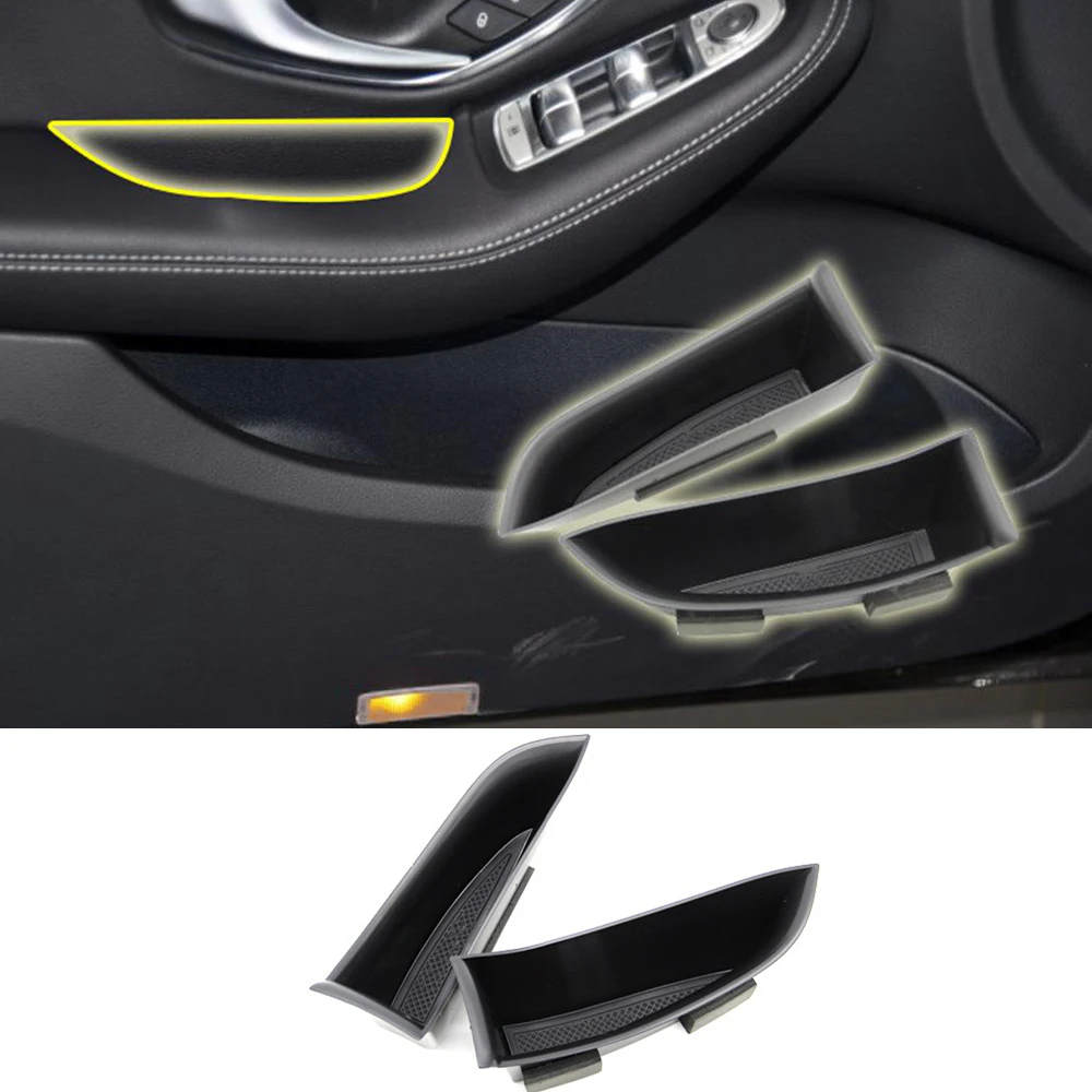 Car Door Handle Panel Storage Box Organizer Phone Holder for Mercedes Benz C Class W204 W205 Coupe GLC X253 Auto Accessories