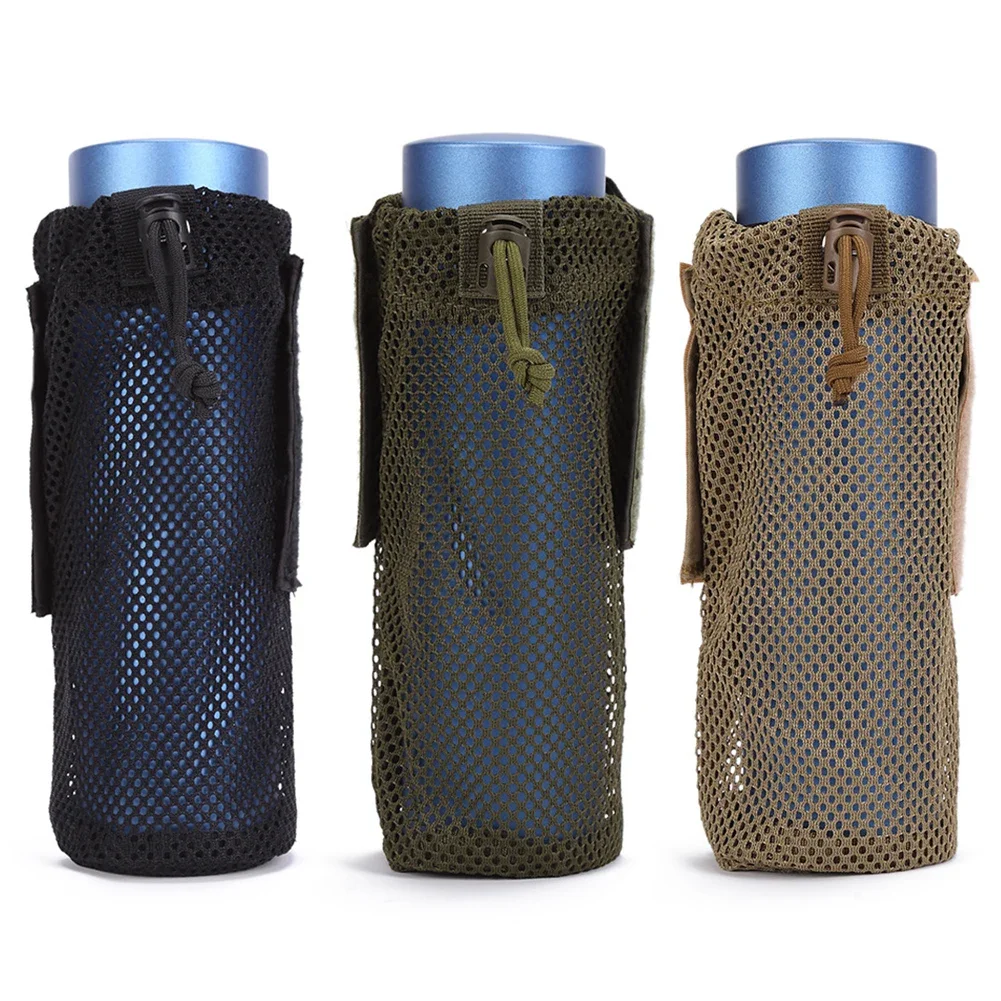 

Сетчатая сумка для бутылки с водой, складная сумка для хранения бутылок Molle, спорт на открытом воздухе, велоспорт, пеший туризм, альпинизм, охота, держатель для чайника