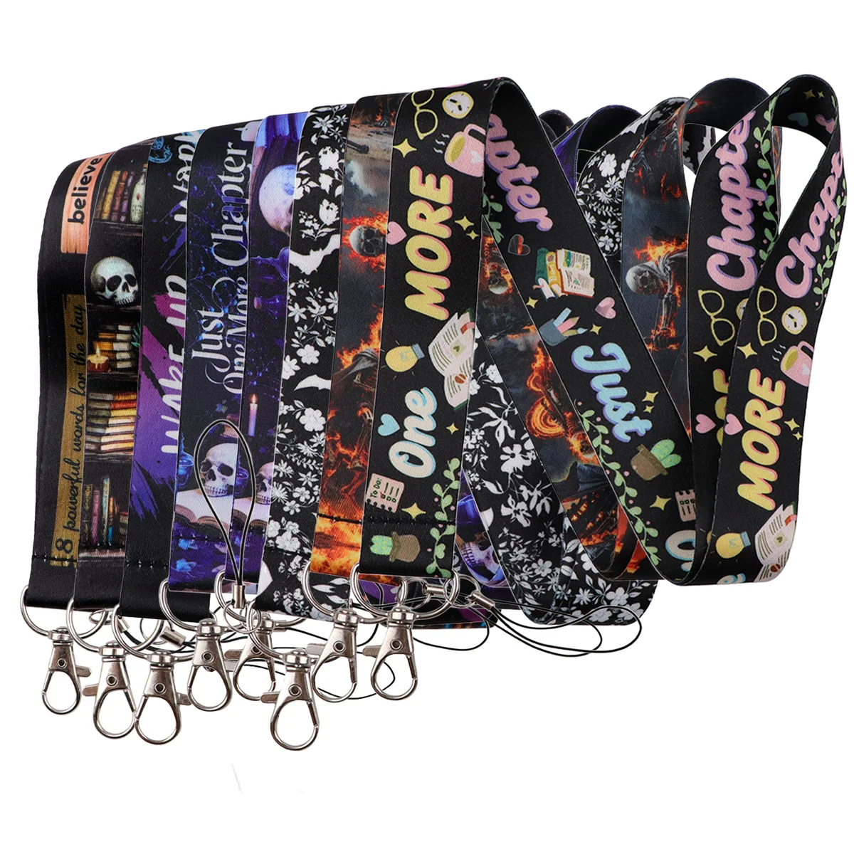 Cool Dark Flame Skeleton Strap Keychain Quote Lanyard For Cars Motorcycles Key Anti-Lost Rope Fahion Accessories Gift for Friend