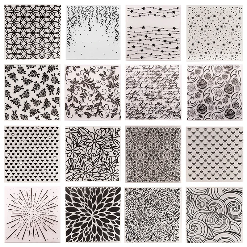 15*15cm Plastic Embossing Folder DIY Craft Molds Stamp Stencils for Scrapbook Paper Cards Photo Album Making Diary Decoration