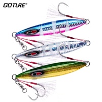 Goture Luminous Metal Jig Fishing Lure Weight 100g 150g 250g Large Metal Shore Cast Jigs Quality Salt Water Fishing Bait