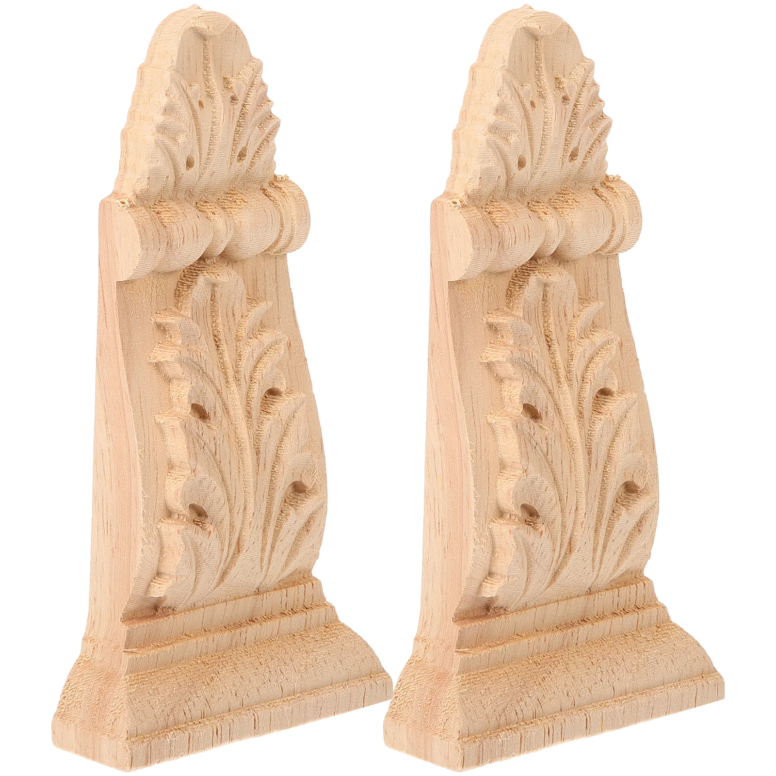 

2Pcs European Style Wooden Carving Applique Decorative Furniture Door Cabinet Window Carved Onlays for Vintage Home Decor