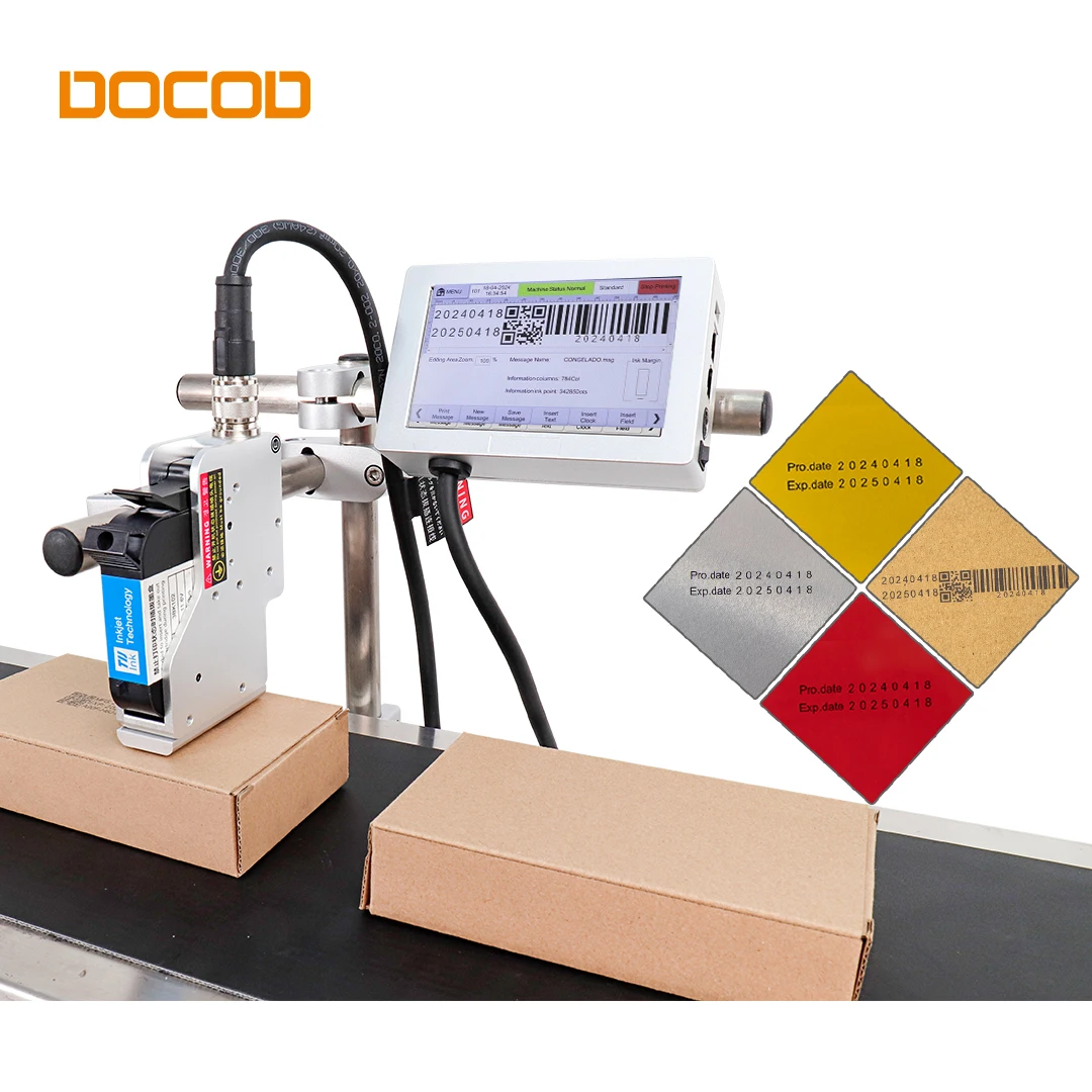 Must Buy DOCOD OEM/ODM T180E Thermal Inkjet Batch Coding Printer TIJ Industrial Date Barcode Printing Machine for Wireless PVC