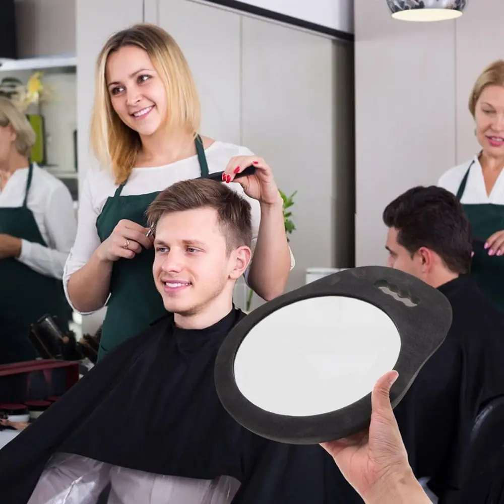 

Hot Unbreakable Handheld Makeup Mirrors with Foam Cushion Handle Large Hair Salon Mirrors Square Barber Mirrors for Stylist Use