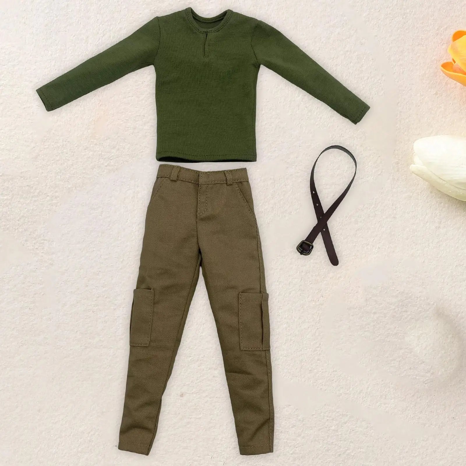 

1:6 Повседневный свободный топ с брюками Стильная модная рубашка-пуловер в стиле ретро с поясом