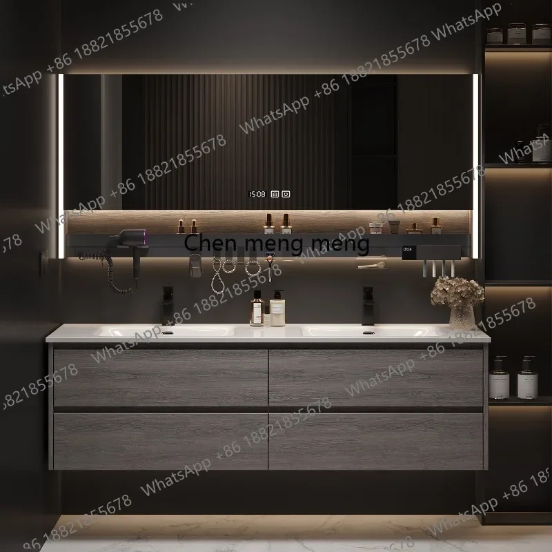 C85 European Faucet Bathroom Cabinet Hanging Classic Space Saving Bathroom Cabinet Mirror Smart Meuble Salle De Bain