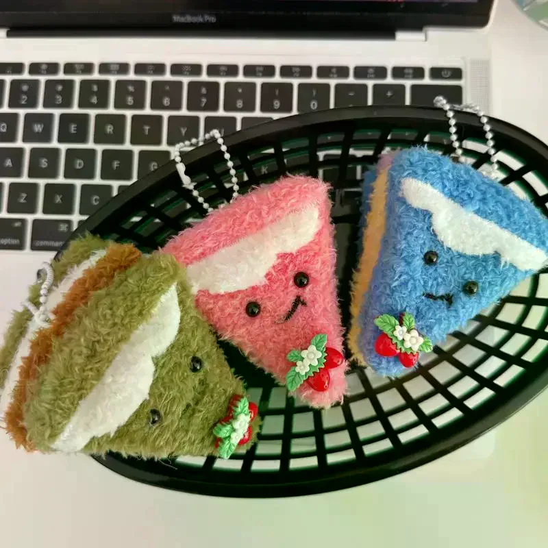 LLavero de sándwich de felpa de simulación de dibujos animados, muñeca creativa Kawaii, colgante para mochila, llave colgante, accesorios de decoración, regalo