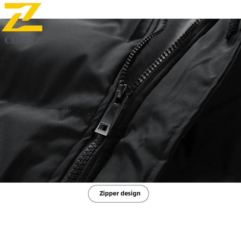 COMXZ 2025 Autumn Winter Plus Size Mens Cotton Jacket M 8XL Hooded Two Piece Style Fleece Lined Coat lightweight windbreaker