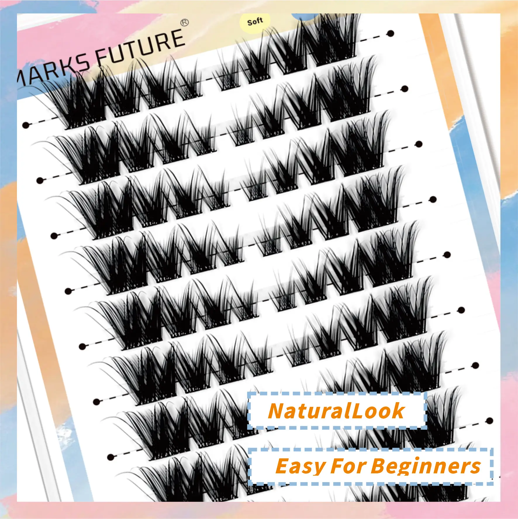 ماركس المستقبل رموش صناعية ذاتية اللصق C حليقة رموش واحدة عين القط الثعلب العين رموش مانغا الرموش العنقودية اليسرى واليمنى مجموعة رموش طبيعية 80 قطعة مناسبة للمبتدئين