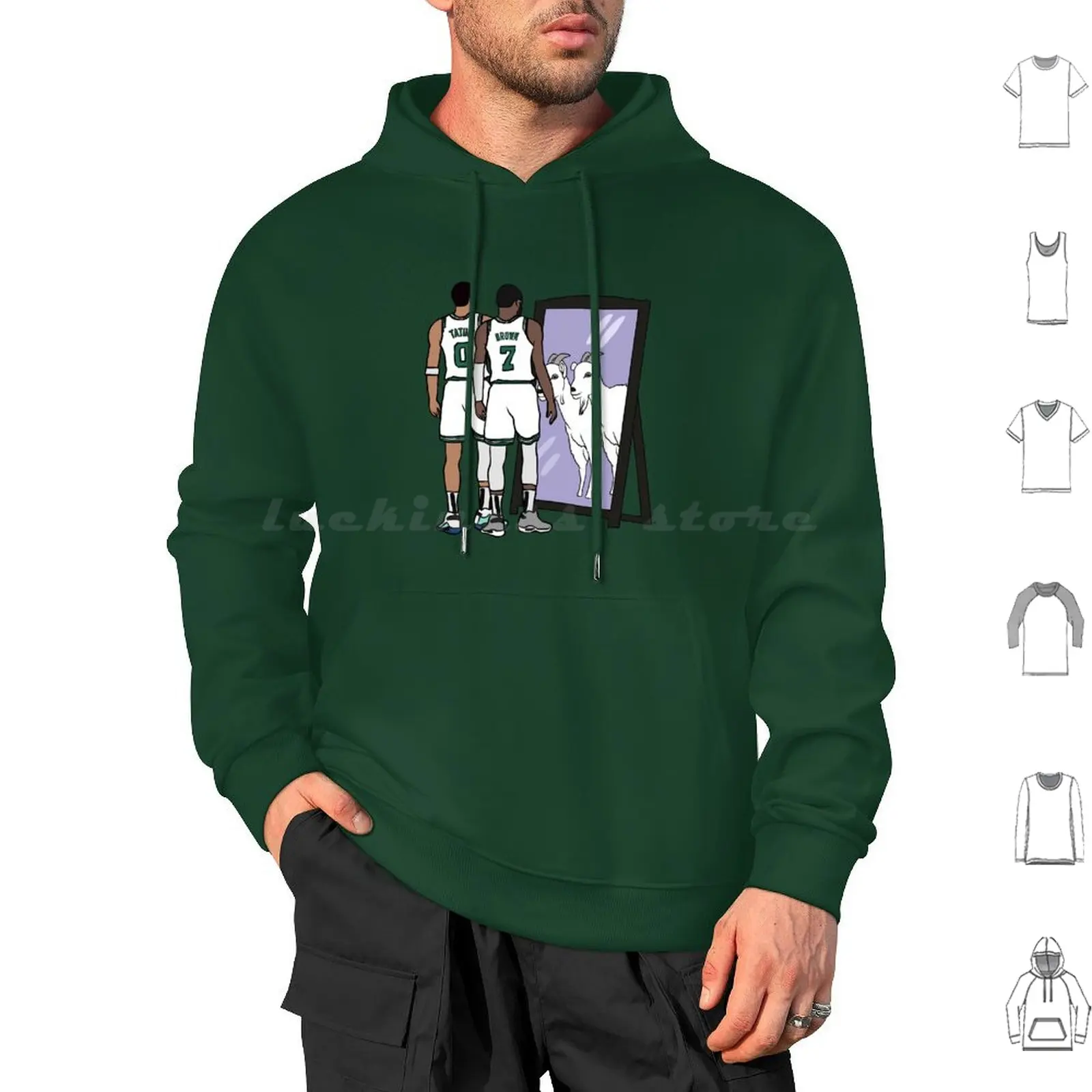 Jayson Tatum And Jaylen Brown Mirror Goats Hoodie cotton Long Sleeve Sports Basketball Jayson Tatum Jaylen Brown Goat Mirror