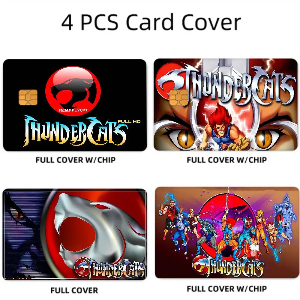 ThunderCats Anime Anmie 4 Stück 1Set Aufkleber Film Haut Abdeckung für Kreditkarte Debit Bankkarte vorne