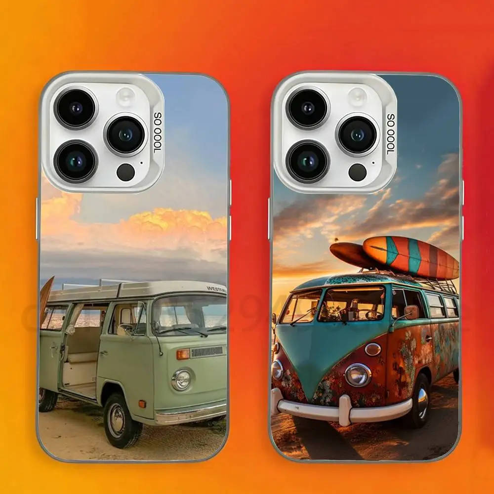 

Combi Van Surf Phone Case For iPhone 17,16,15,14,13,12,11,Pro,Max,Plus,Mini, Anti Fall Matte Hard Bumper