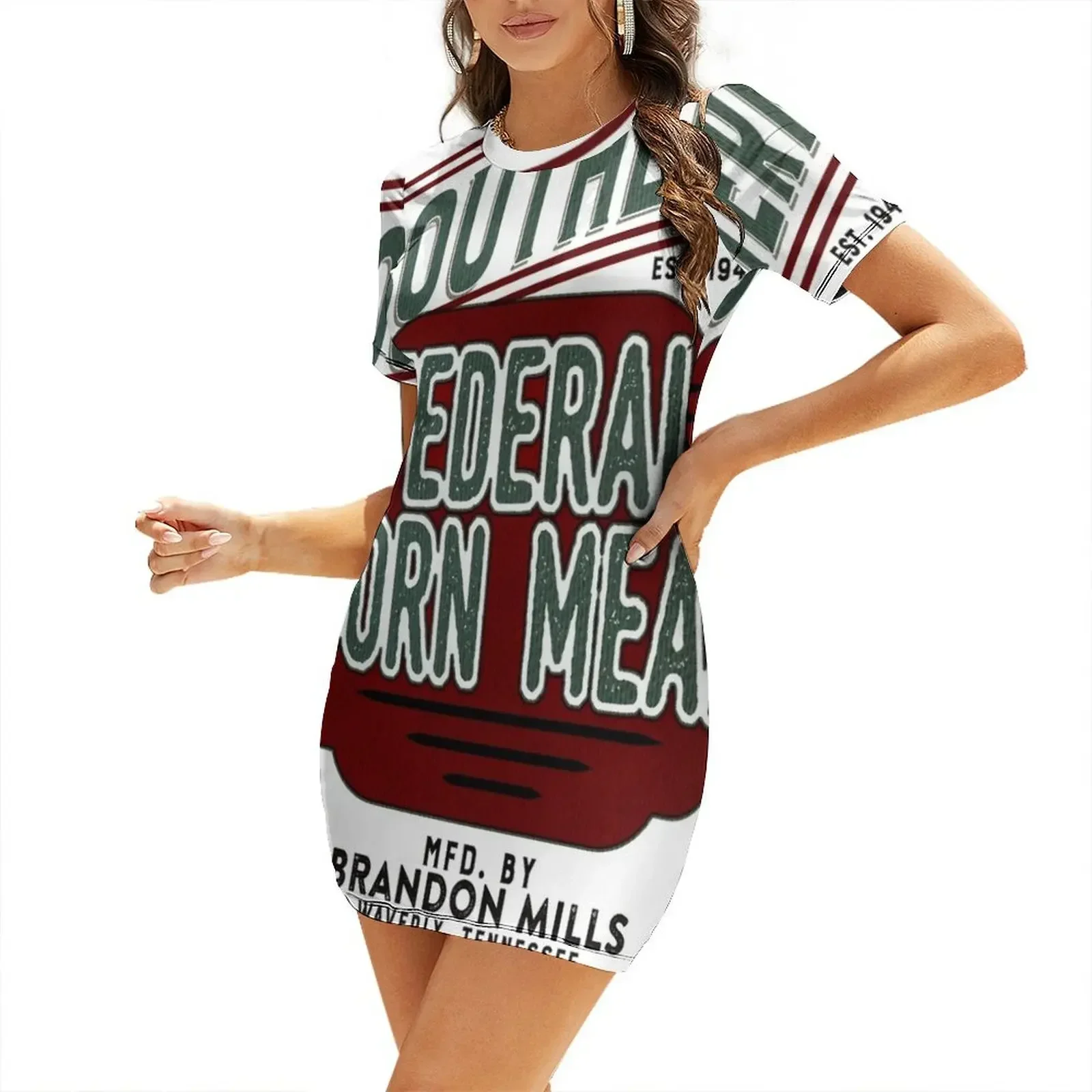 

Feed Sack Southern Corn Meal Short-Sleeved Dress Woman dresses women's summer clothing 2026 dress for women summer