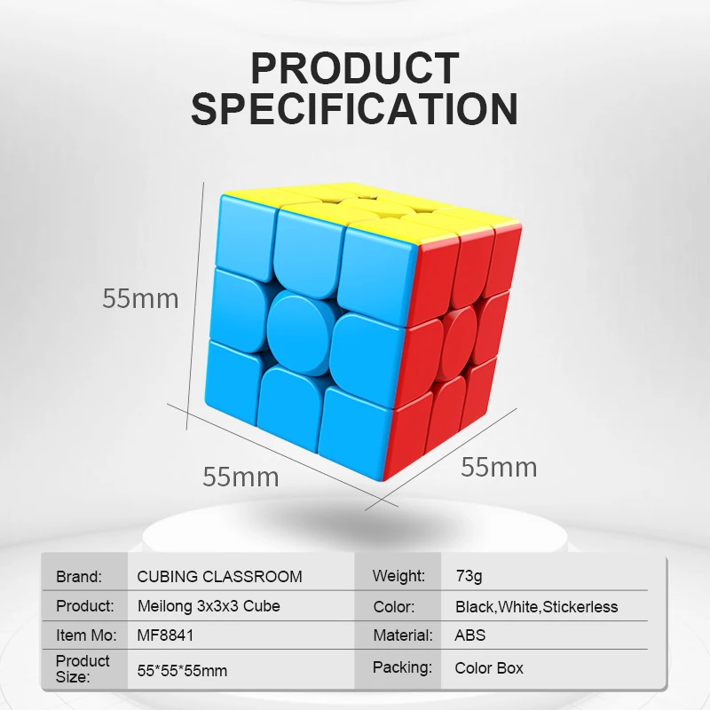 MoYu Meilong Professional Magic Cube 3x3x3 teaching Stickerless 3 Layers Speed Cube Puzzle Cube Fidget Toys For Childrengifts