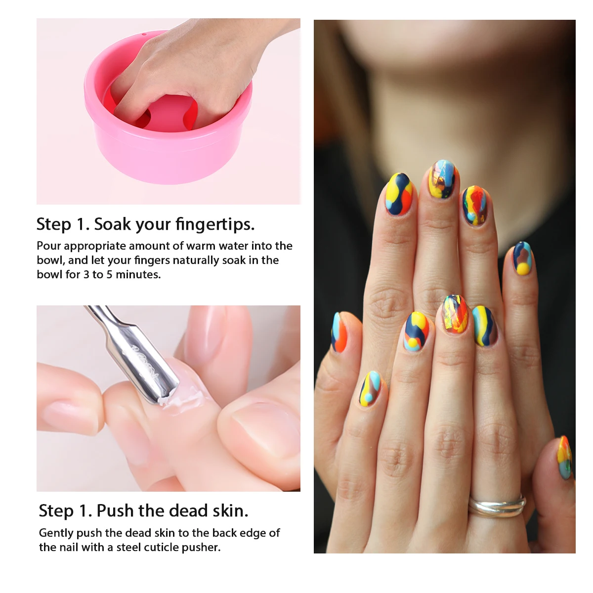 

4 Pcs Hand Soaking Bowl Nail Art Polish Remover Manicure Bowls Dead Skin Removing