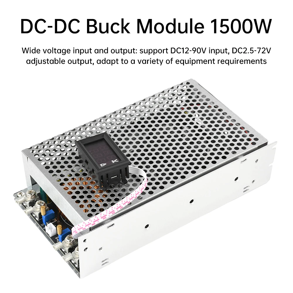 Module abaisseur réglable 1500W 50A DC 15V-90V à DC 2.5V-72V Convertisseur Buck Module d'alimentation de stabilisateur de tension large